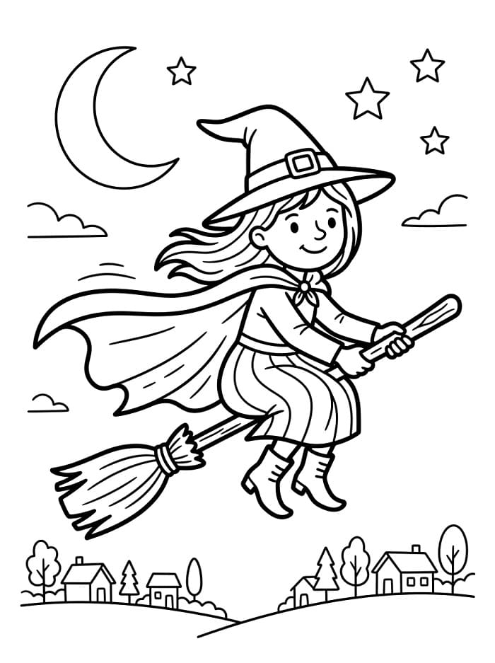 Grundlegende Hexe ausmalbilder