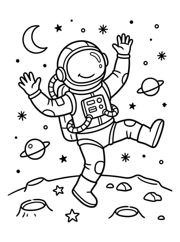 Grundlegender Astronaut ausmalbilder