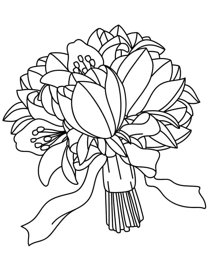Grundlegender Blumenstrauß ausmalbilder