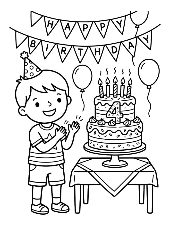 Grundlegender Geburtstag ausmalbilder