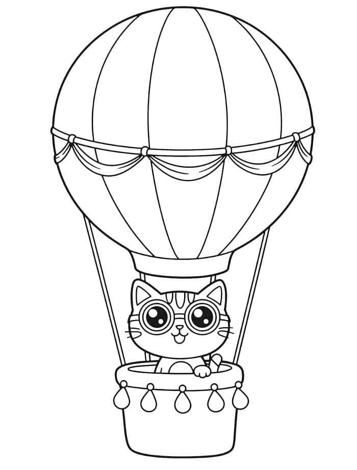 Grundlegender Heißluftballon ausmalbilder