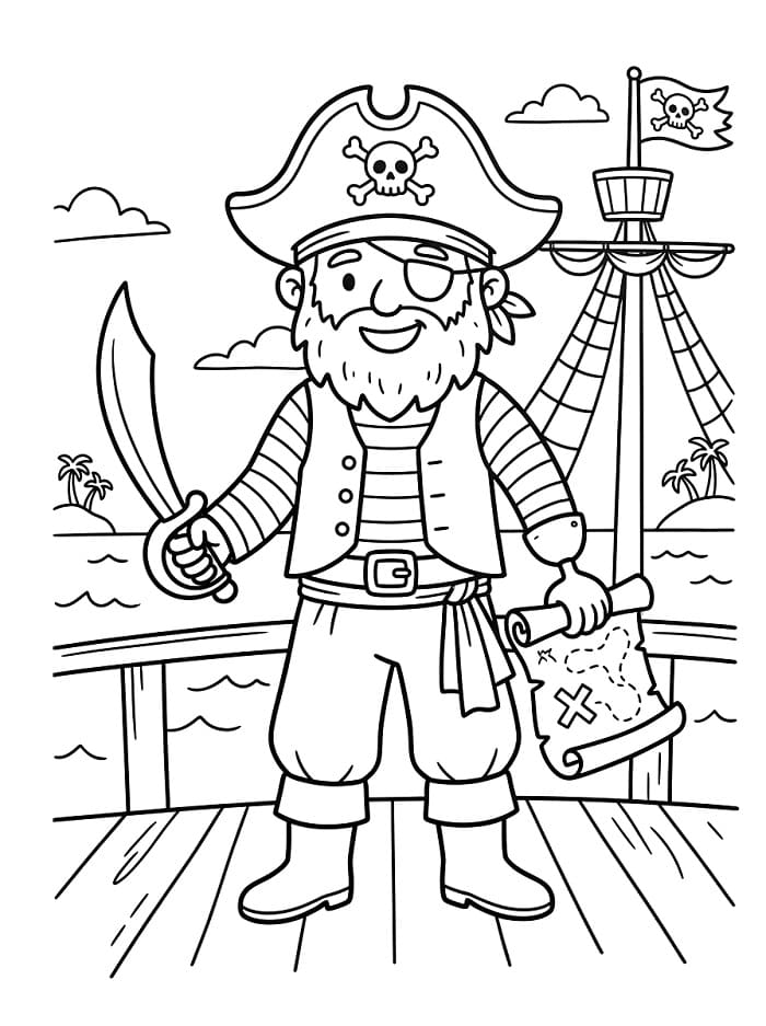 Grundlegender Pirat ausmalbilder