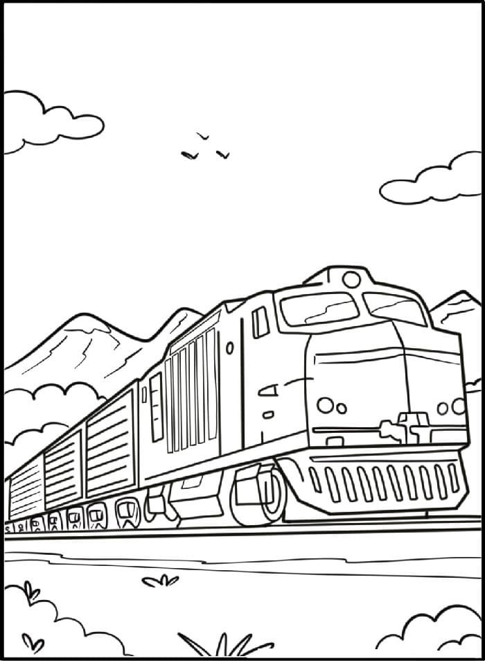 Grundlegender Zug ausmalbilder