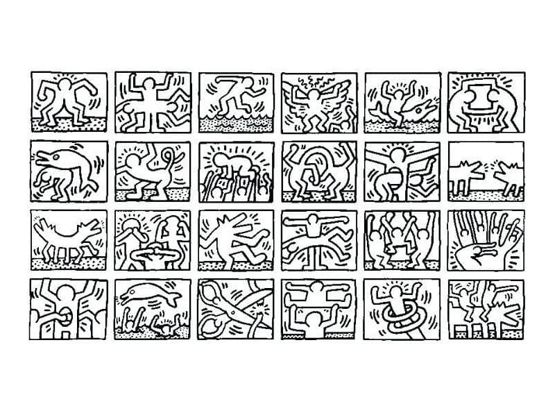 Grundlegendes Keith Haring ausmalbilder