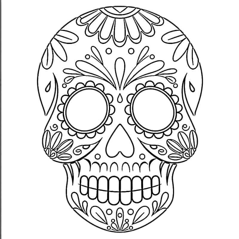 Grundlegendes Zuckerschädel ausmalbilder