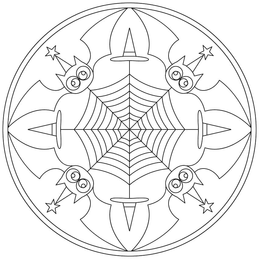 Halloween-Mandala ausdrucken ausmalbilder