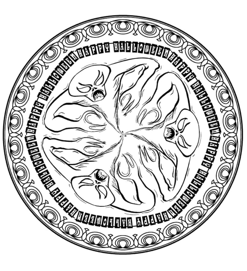 Halloween-Mandala für Kinder ausmalbilder