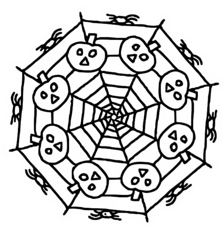 Halloween-Mandala gratis ausmalbilder