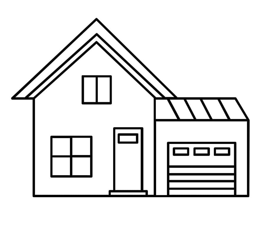 Haus druckbereit ausmalbilder