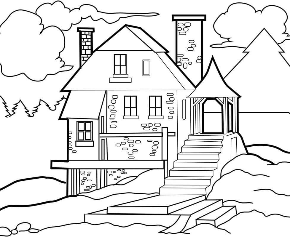 Haus für Kinder geeignet ausmalbilder