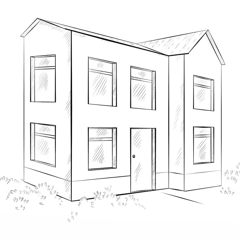 Haus gratis ausmalbilder