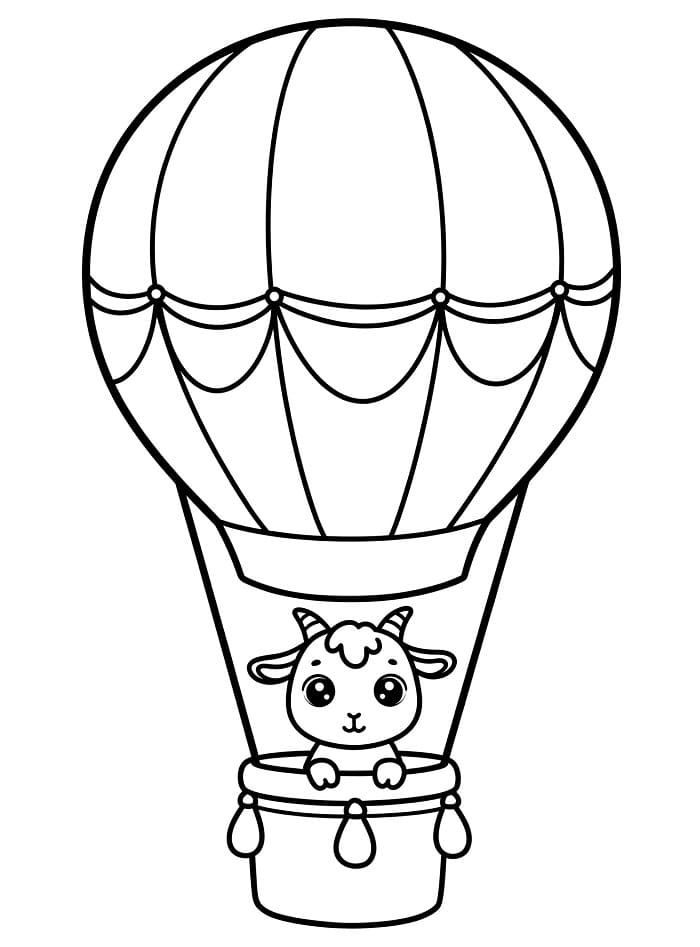 Heißluftballon am Himmel ausmalbilder