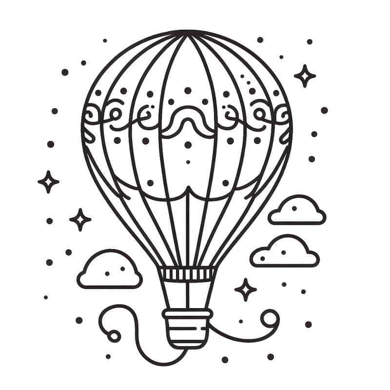 Heißluftballon für 5-jährige Kinder ausmalbilder