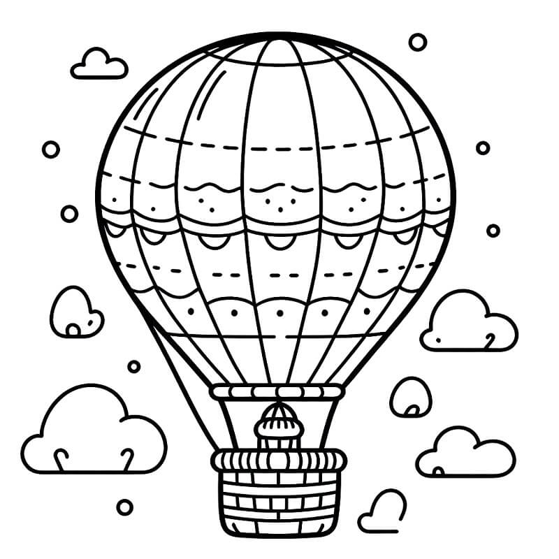 Heißluftballon für 6-jährige Kinder ausmalbilder