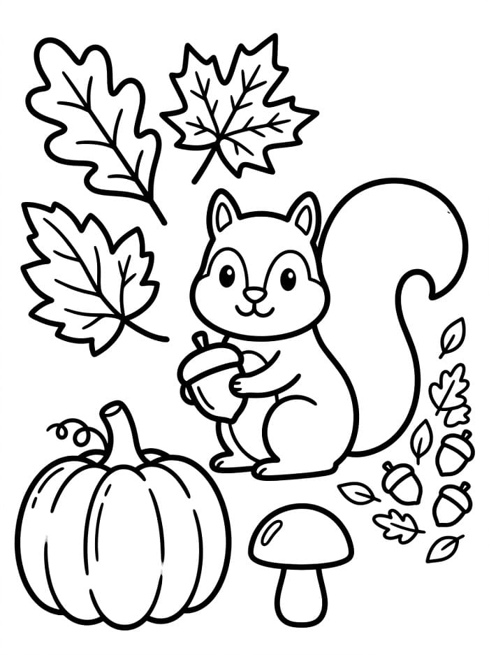 Heiterer Herbst ausmalbilder