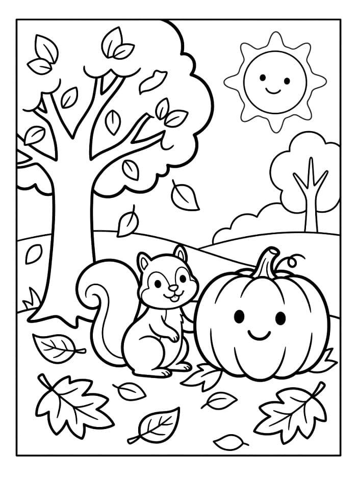 Herbstslandschaft ausmalbilder