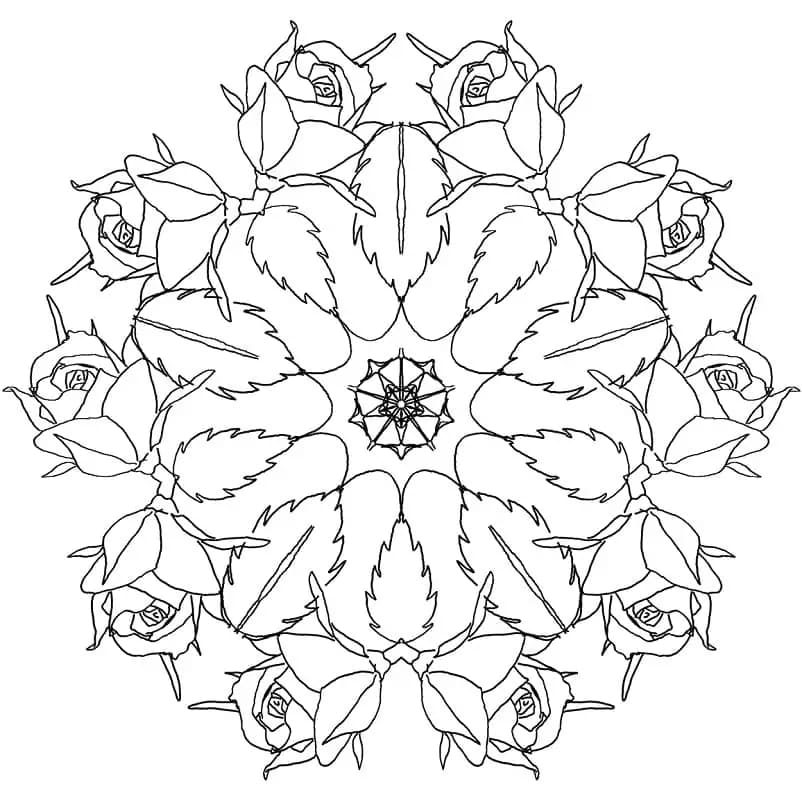 Herrliches Blumen-Mandala ausmalbilder