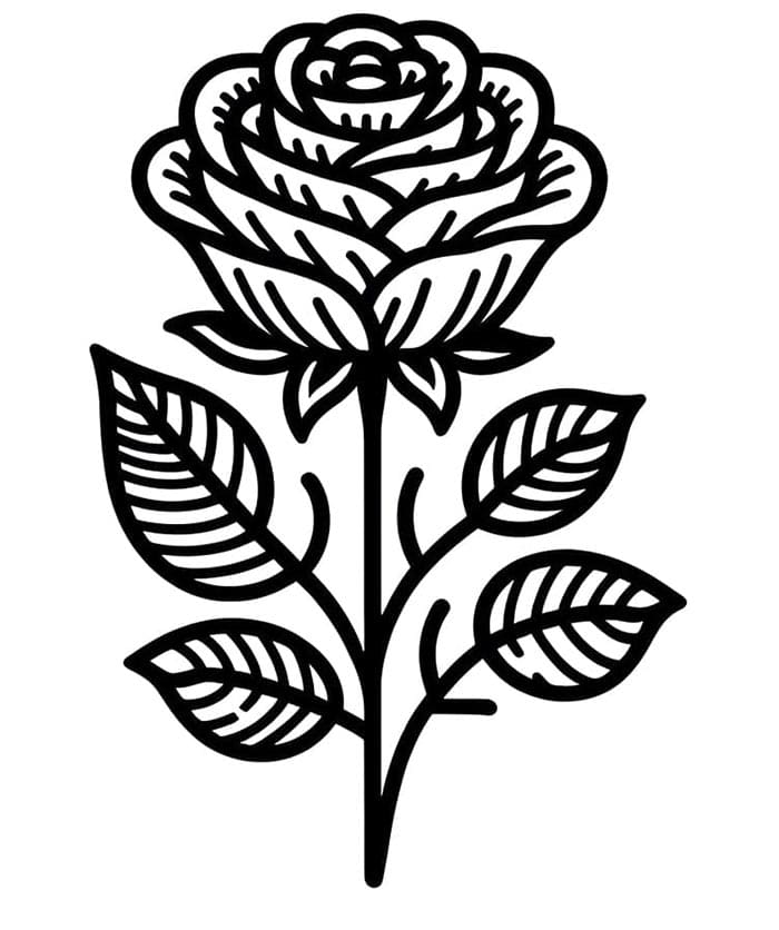 Hübsche Rose ausmalbilder