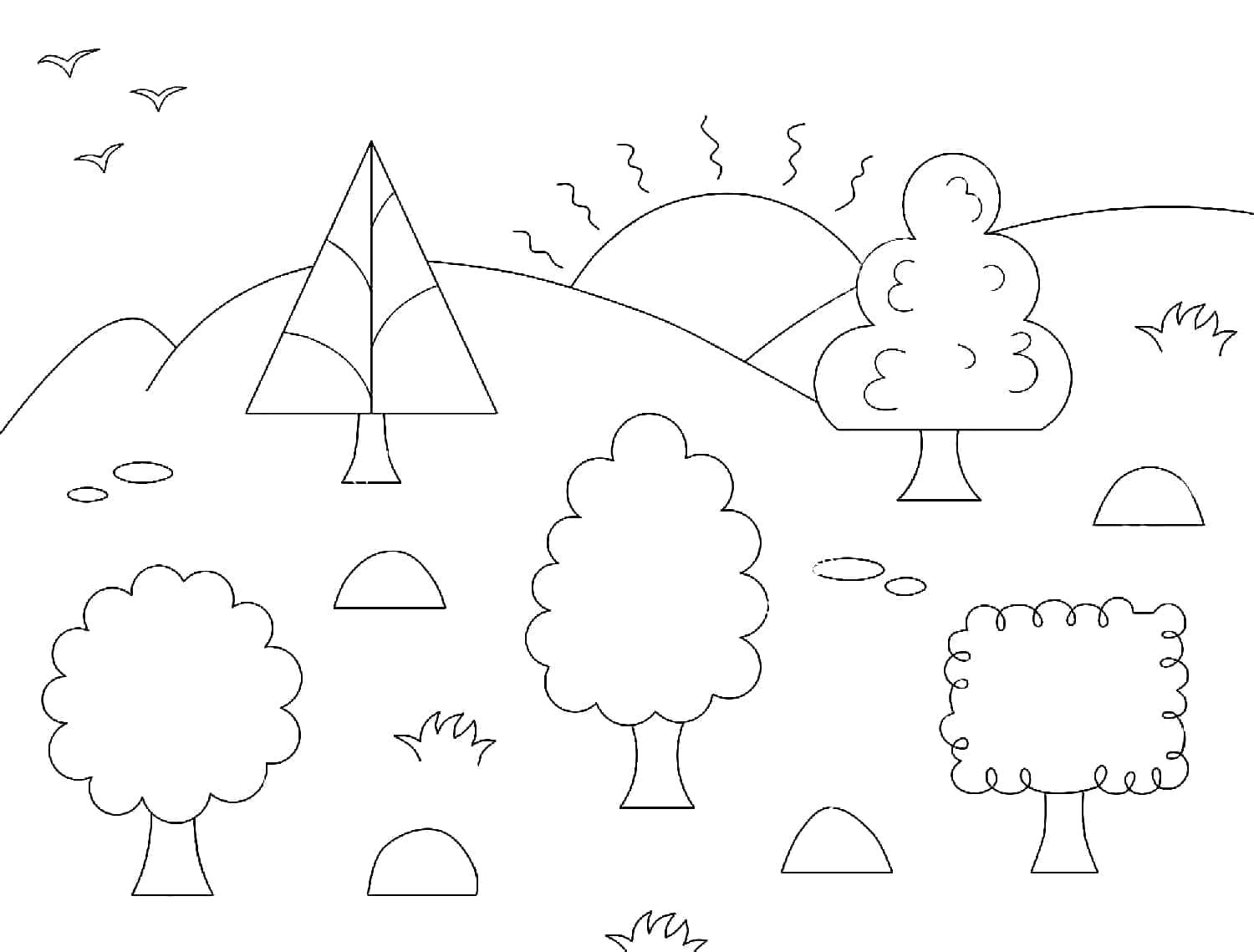 Hübscher Baum ausmalbilder