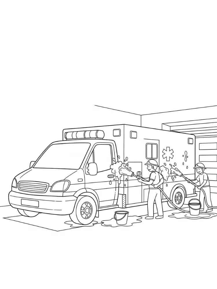 Hübscher Krankenwagen ausmalbilder
