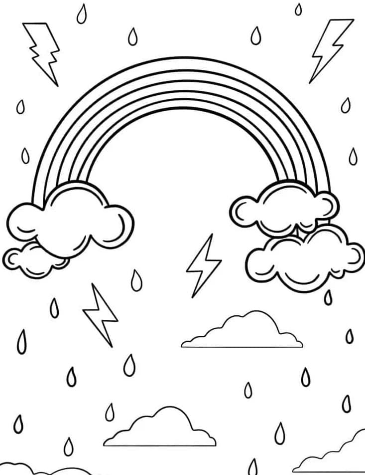 Hübscher Regenbogen ausmalbilder