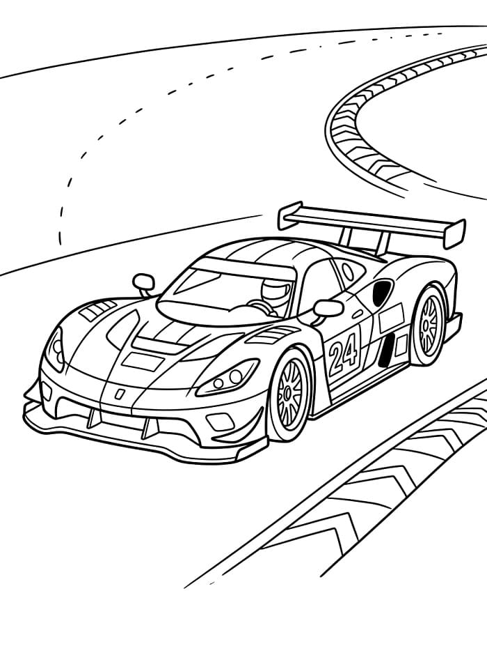 Hübscher Rennwagen ausmalbilder