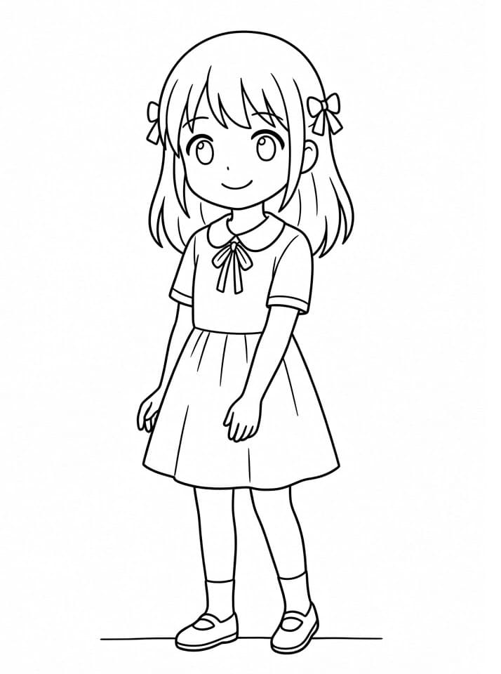 Hübsches Anime-Mädchen ausmalbilder