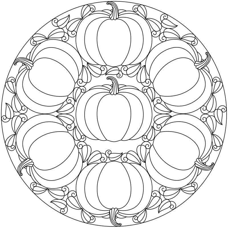 Hübsches Halloween-Mandala ausmalbilder