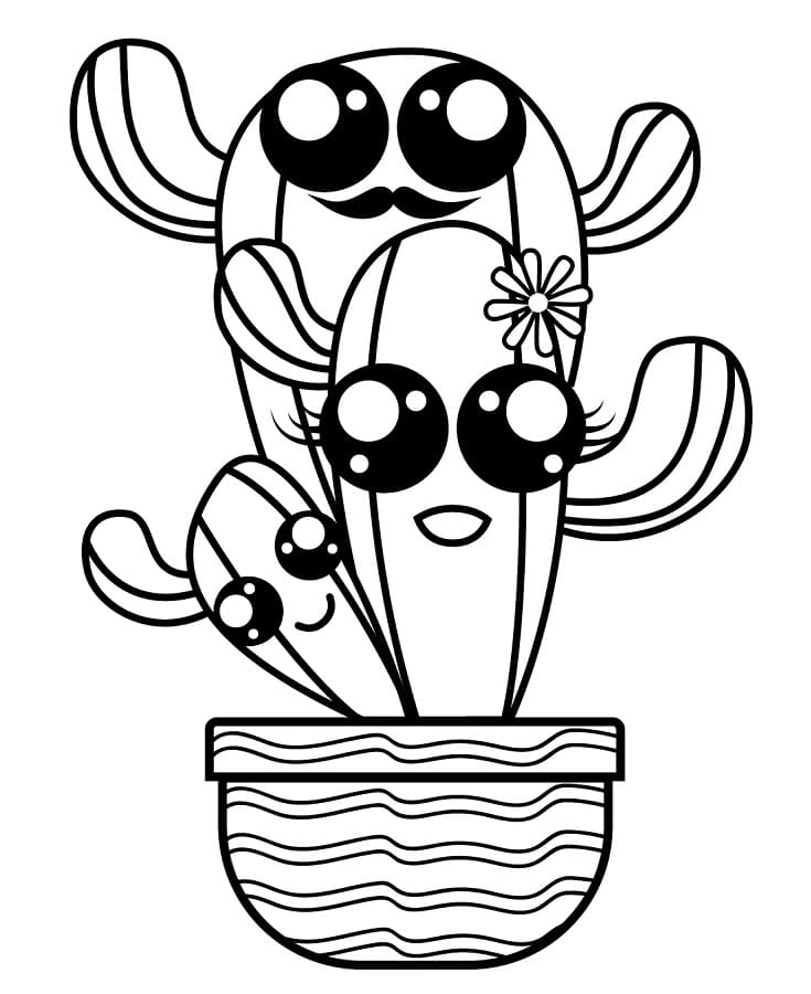 Kaktus druckfertig ausmalbilder