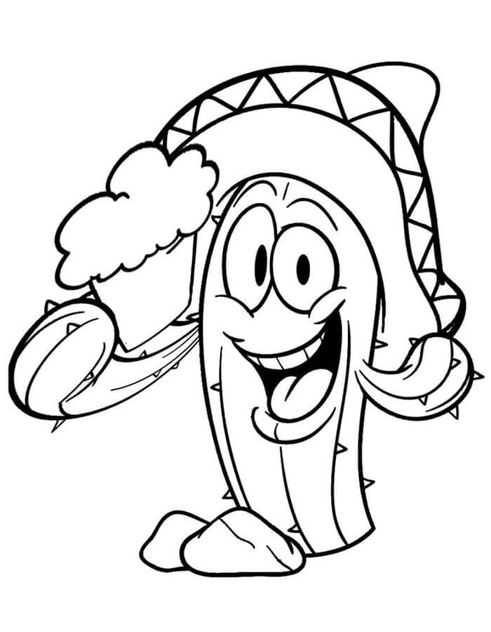 Kaktus für 3-jährige Kinder ausmalbilder