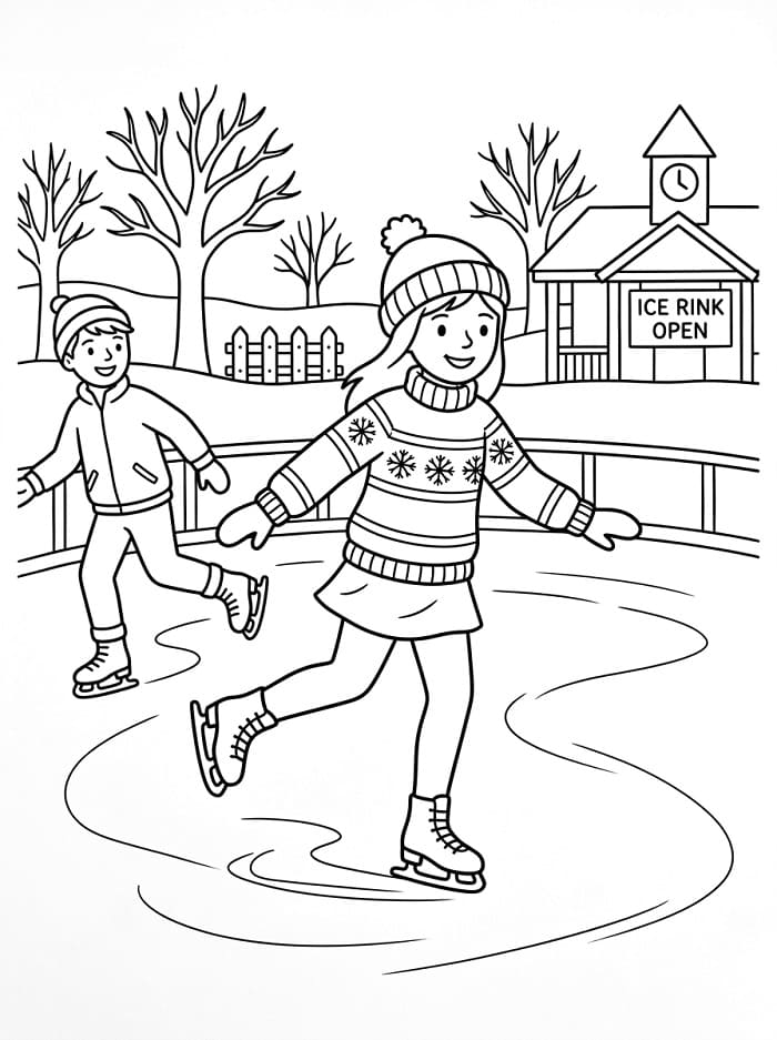 Kaltes Eislaufen ausmalbilder