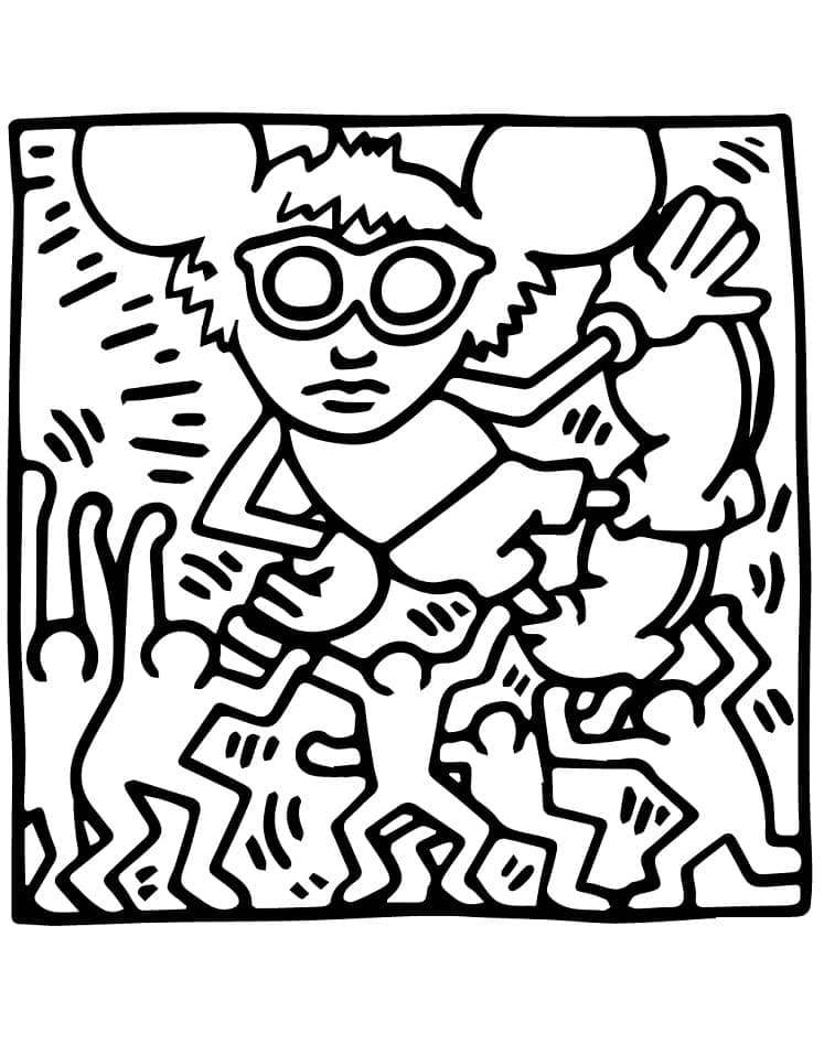 Keith Haring gratis druckbar ausmalbilder