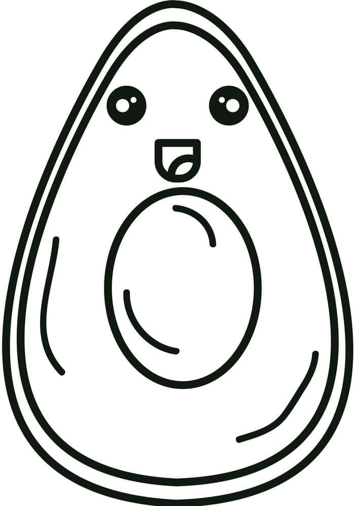 Kinder-Bildversion Avocado druckbar ausmalbilder