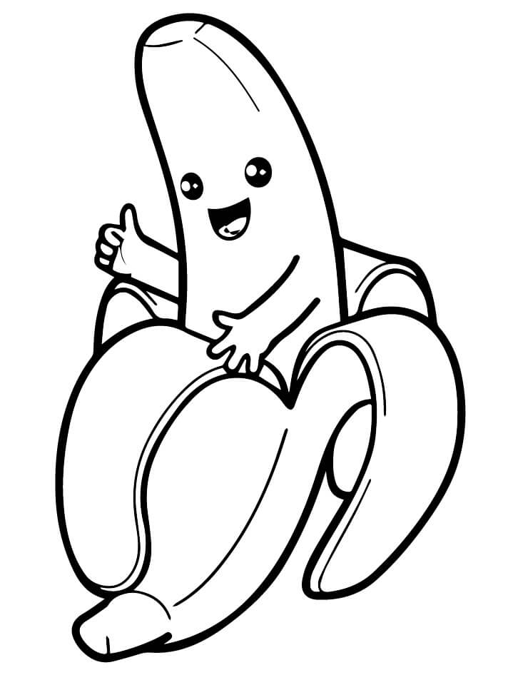 Kinder-Bildversion Banane druckbar ausmalbilder