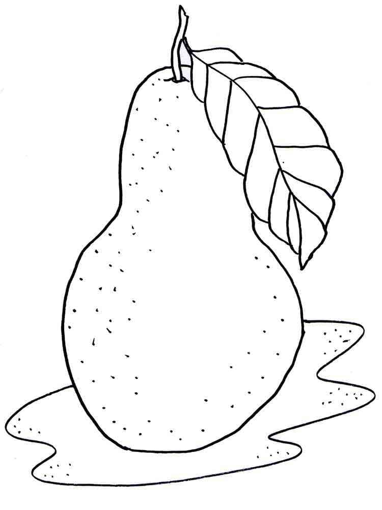 Kinder-Bildversion Birne druckbar ausmalbilder