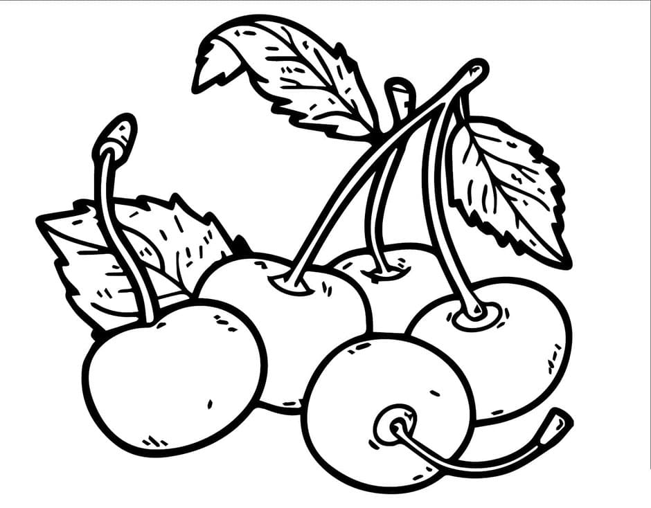 Kirsche für 6-jährige Kinder ausmalbilder