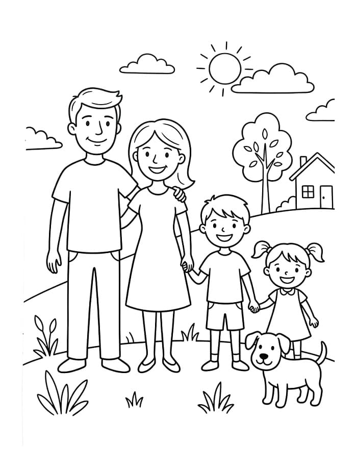 Kleine Familie ausmalbilder