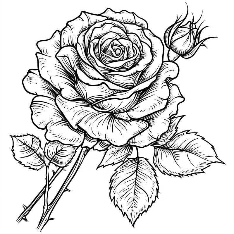 Kostenfreie Rose für Kinder ausmalbilder