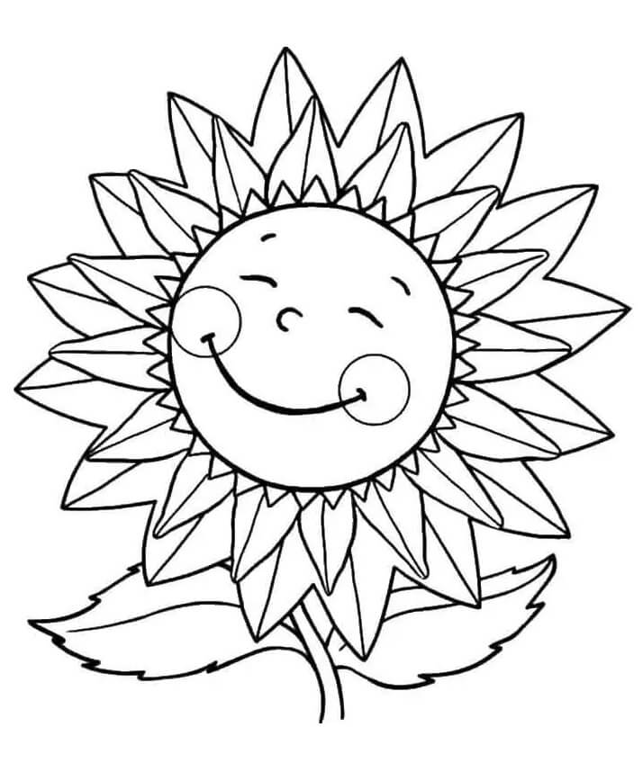Kostenfreie Sonnenblume für Kinder ausmalbilder