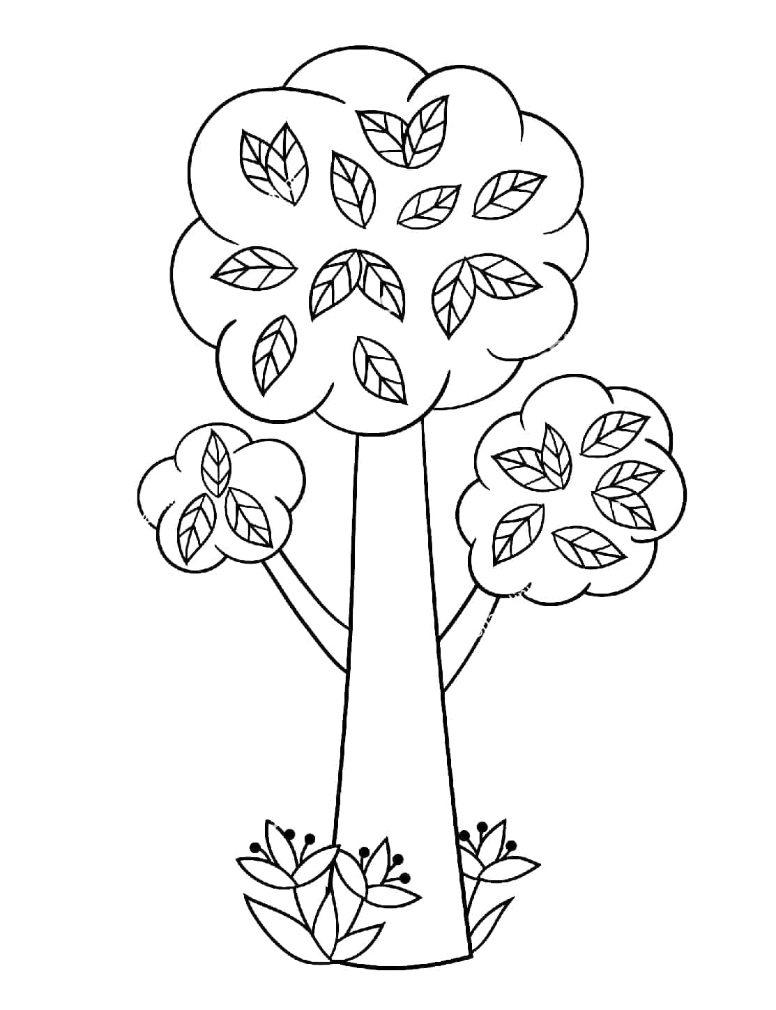 Kostenfreier Baum für Kinder ausmalbilder