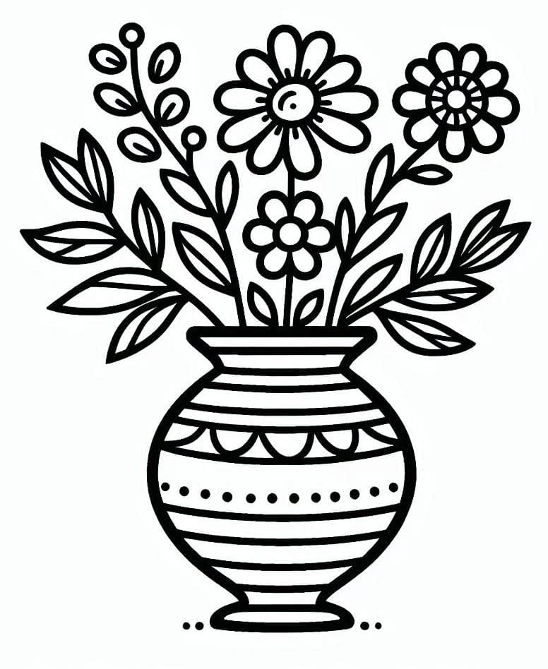 Kostenfreier Blumentopf für Kinder ausmalbilder
