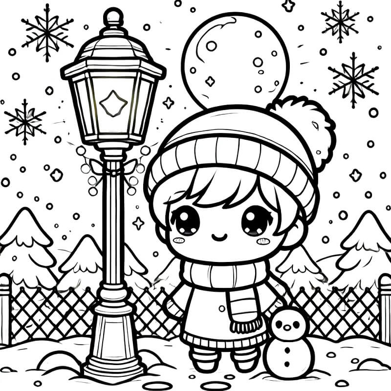 Kostenfreier Winter für Kinder ausmalbilder