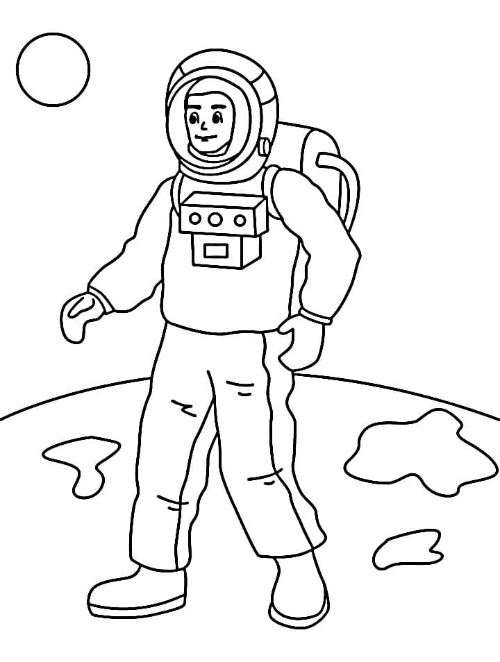 Kostenlos Druckbarer Astronaut ausmalbilder