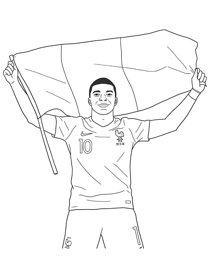 Kostenlos Druckbarer Kylian Mbappé ausmalbilder