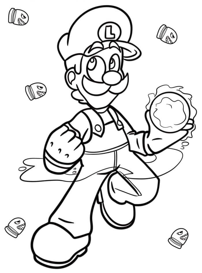 Kostenlos Druckbarer Luigi ausmalbilder