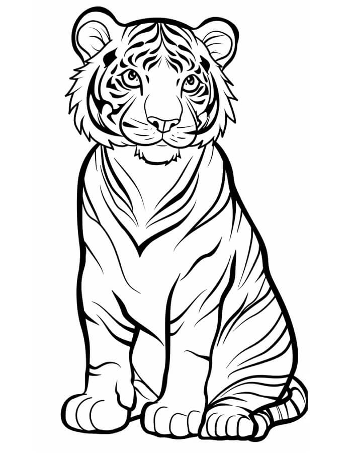 Kostenlos Druckbarer Tiger ausmalbilder