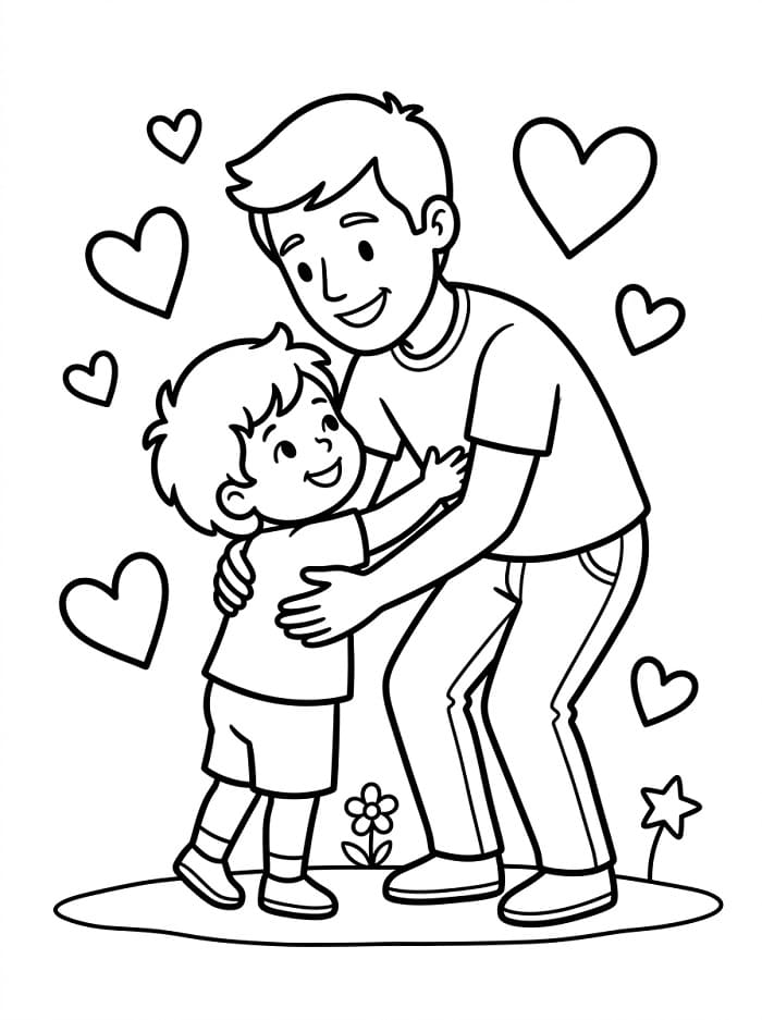 Kostenlos Druckbarer Vatertag ausmalbilder