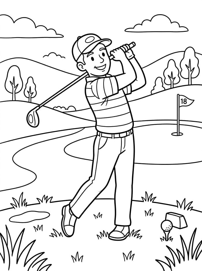 Kostenlos Druckbares Golf ausmalbilder