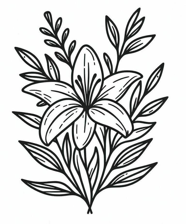 Kostenlos druckbare Lilie ausmalbilder