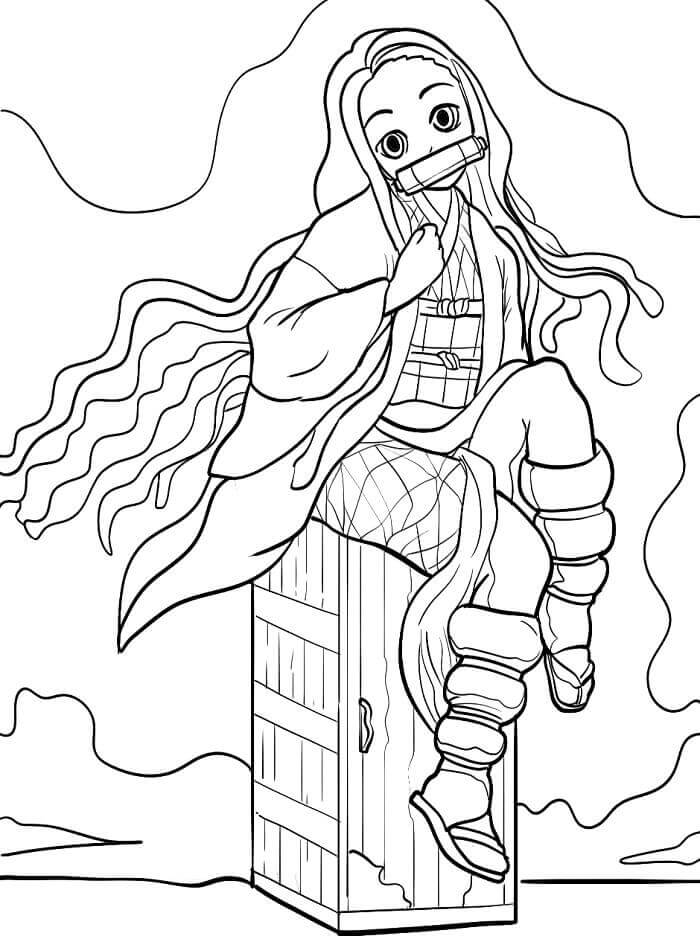 Kostenlos druckbare Nezuko ausmalbilder